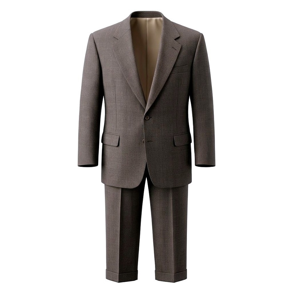 Brooks Brothers Mens 44SH Grey Glen Plaid 2 Button Pleated Cuffed Suit 44 Short